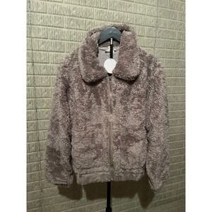 Kye‎ Mi Fuzzy Fleece Jacket Plush Cozy Full Zip Warm Winter Layering Size L